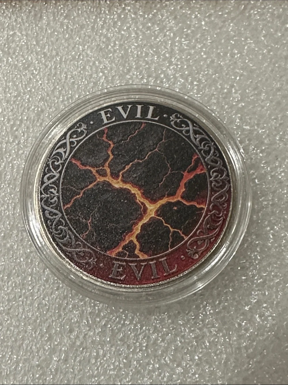 Three-Headed Cerberus Coin Art - Black & Red